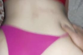 Big Ass Wife in Pink Thong Grinding Hard on My Cock