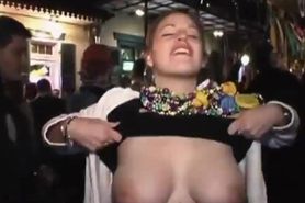 Sandi Royes  showing off her tits in public
