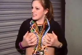 Sandi showing off her tits in public