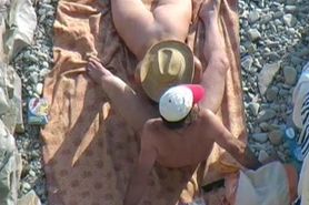 Oral sex fun at the nude beach