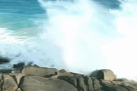 couple fucking by the beach sea