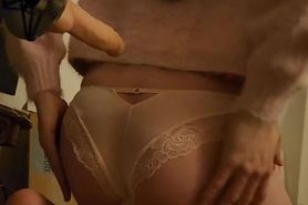 Sissy Crossdresser Cumming on Dildo in Panties