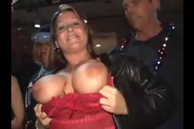 Lisa Harman Talton flashes in a red top