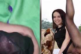 Black  soft  used nylons cum