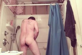 a daddy dildo his ass in shower 20587