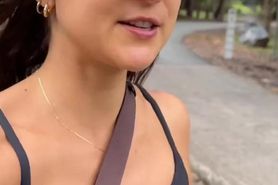 Getting off on the park bench