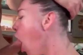 Deep throat fuck and facial