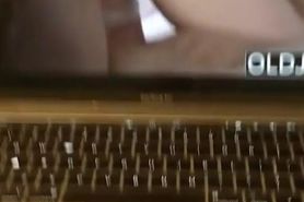 Dirty old man watching a dirty old man fucking a young 