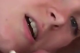 Blonde massaging a cock