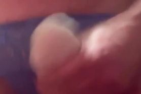 Wearing someone GF panties And sock cum