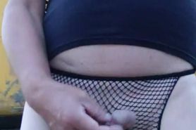 In front of heavy machinery