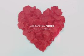 Alesandra Potter Latex on the desk posing