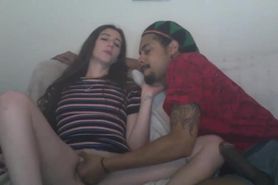 Horny slut gets facial after fingering and hard BBC pou