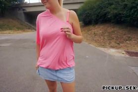 Sweet flashes her big tits