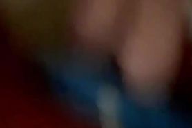 Busty Curvy Wife in Tight Red Swimsuit Jiggling Big Tit