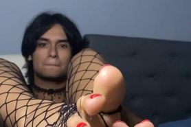 Femboy Feet Fishnets