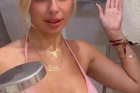 Latina With Huge Tits In Shower