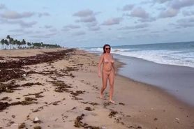 Walking outdoor completely naked