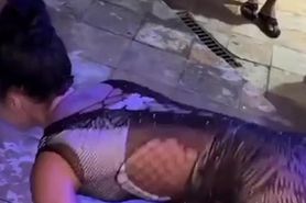 Bad Latina Babe Twerks Ass Hard By Pool