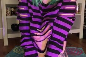 Goth Girl ride dildo