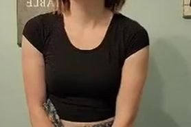 Milf cums in hallway