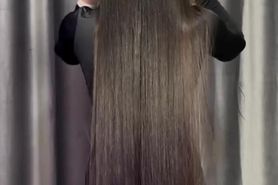 Long shiny black hair for your pleasure