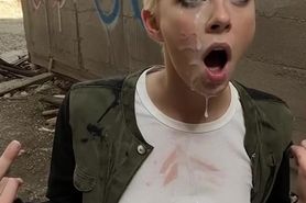 Cum in her face