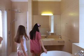 Five Petite Teen Play Lesbian