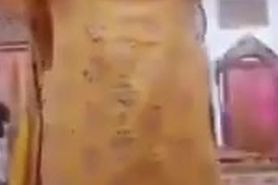 Fat old hijabi mom strips naked and shows her huge tits