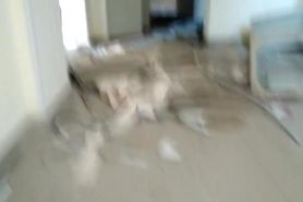 a man sit on dildo in old building 235