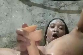 Dildo in my pussy fingers in my ass  Mona is a happy gi