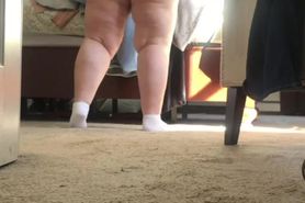 Massive Bbw wife shows her pretty pink thong