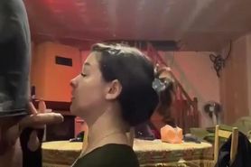 Horny Russian slut get cum in mouth after hard pounding
