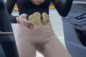 Latina Bombshell Neiva Dances by Road