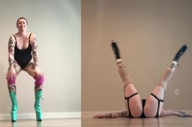 Glasses shaved head pole Dace twerk