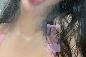 Korean Squishes Tits in Shower