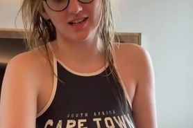 Nerdy Spanish girlfriend trying her first BBC