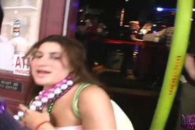 Andrea C. Simonelli flashing her boobs