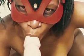 Super Hot Masked Nairobi Ebony Pussy Feet Dildo