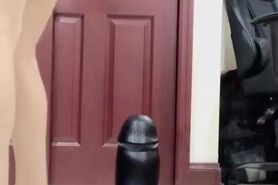 a gay man sit on big dildo 5369