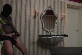 The horny bitch is taken to a club for kinky people