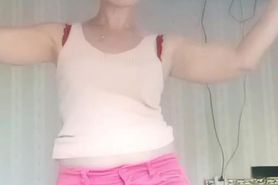 Russian married whore Oksana dancing a striptease