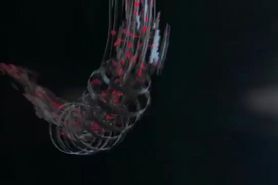 This woman is tied up with a rope and fucked hard