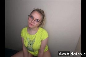 Blonde Teens Rough Blowjob with a Facial Ending