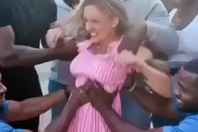 AI Woman Attacked by a Group of Men