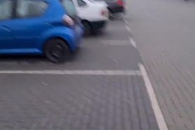 Piss drinking on public parking