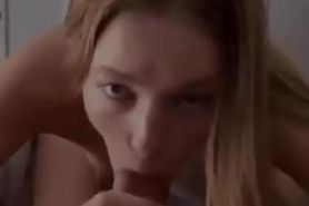 Redhead sucks and swallows