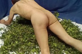 Feeling on Holly bed with women underwear