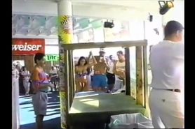 Angela Robins0n flashes her huge tits at spring break