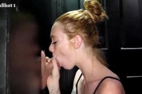 Cunts swallowing cum at the gloryhole